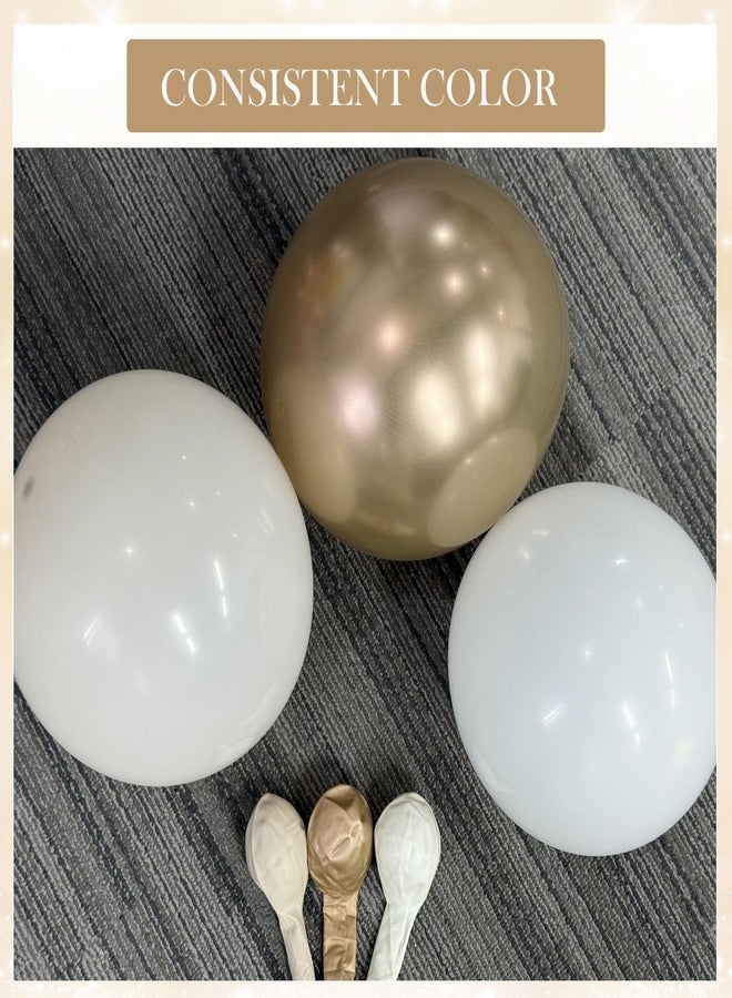 LANGASQUE White Sand Champagne Gold Balloon Arch Kit, 143Pcs Metallic Champagne Gold Neutral Balloons Garland Arch Kit Confetti Balloons for First Communion Anniversary Engagement Wedding Birthday Decorations - Image 3